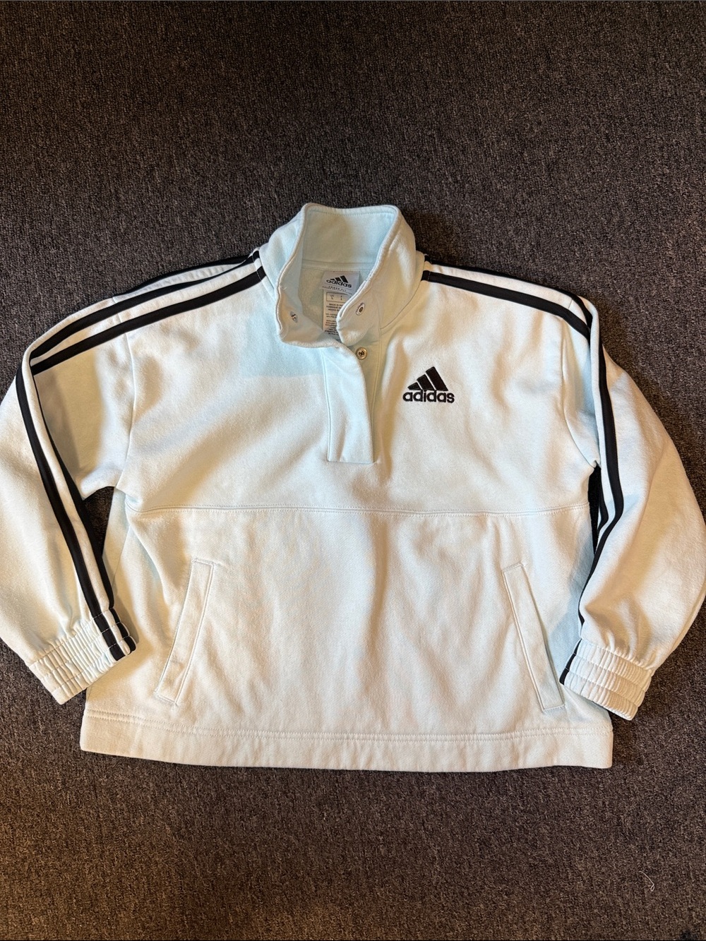 Adidas Light Blue sweatshirt size 12/14 (Large)